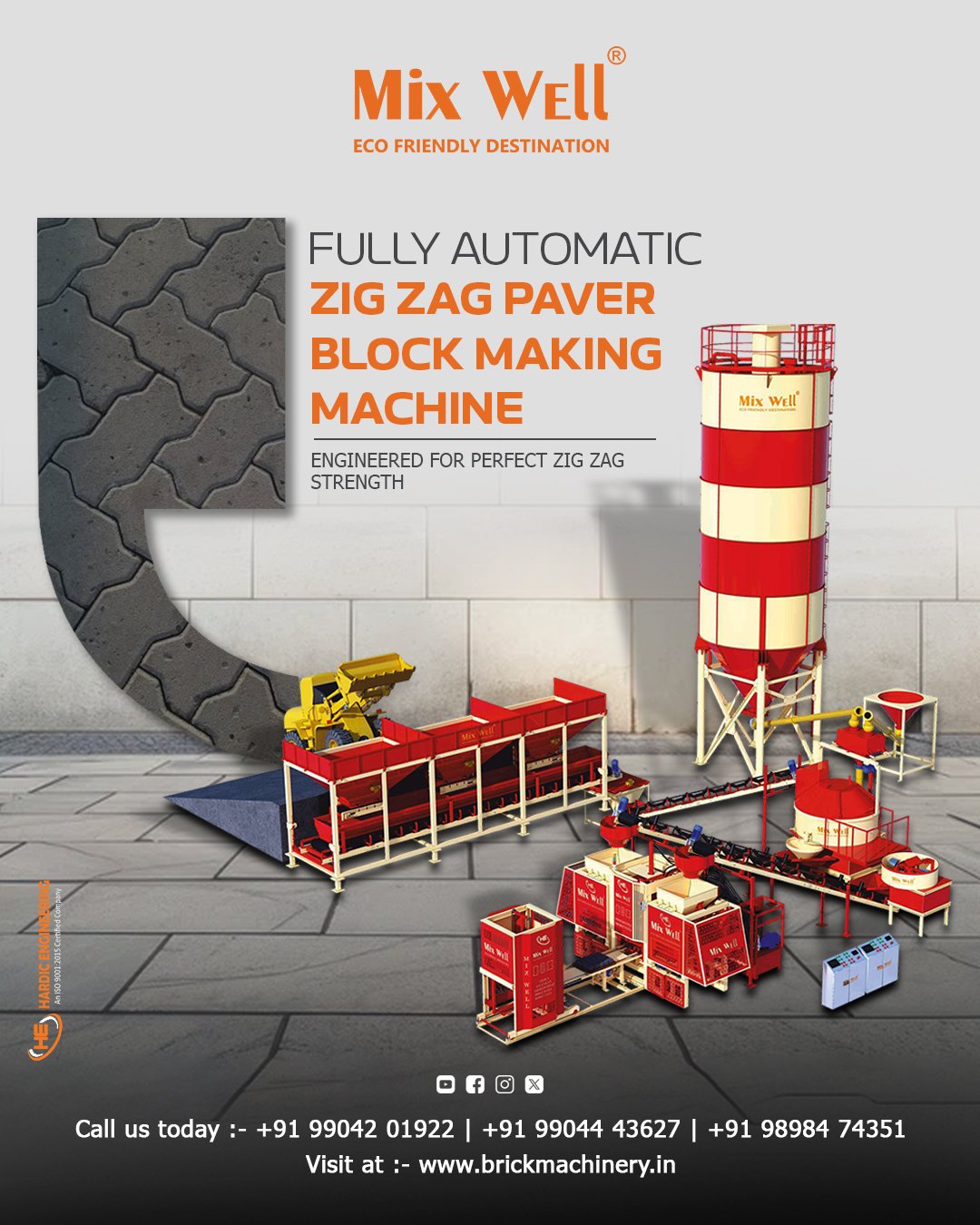 Fully Automatic Zig Zag Paver Block Making Machine