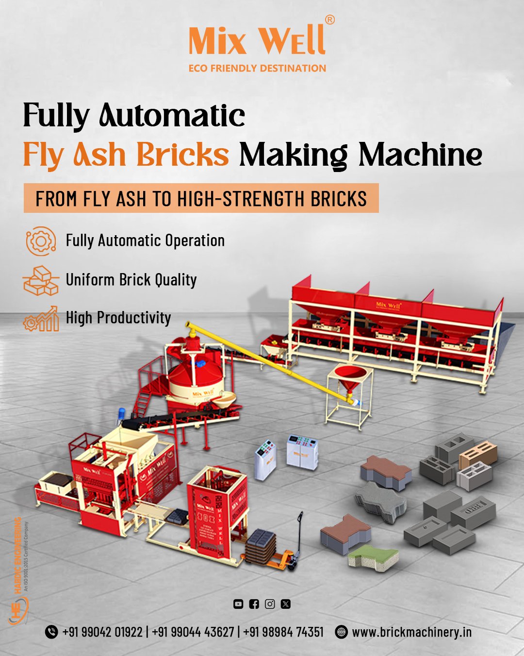 Fully Automatic Fly Ash Brick Making Machine Manufacturer & Exporter